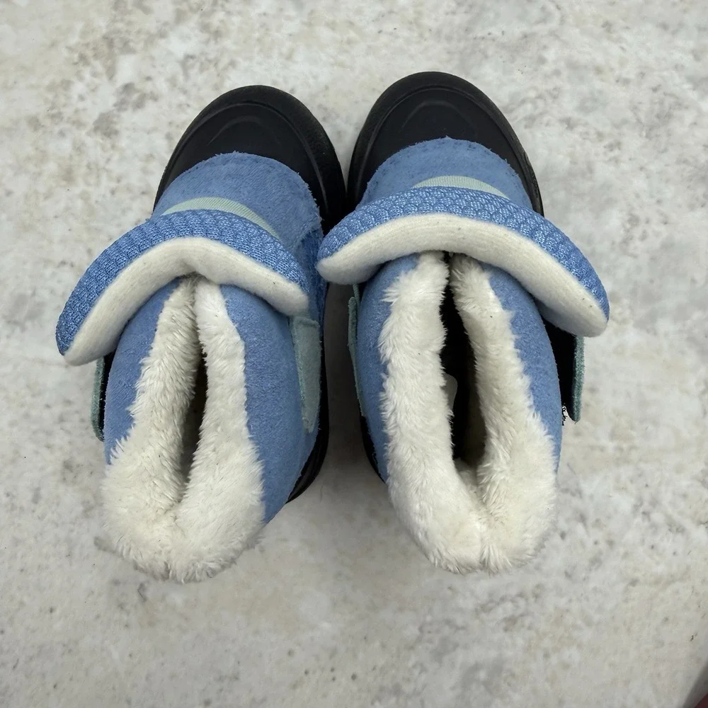 The North Face Toddler Winter Boots Blue Waterproof Fleece Hook & Loop US 6